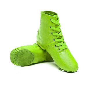 Bottes de danse unisexes en cuir PU Chaussures de danse de salon et de jazz à lacets Chaussures de danse à semelle flexible super souple - Product Image 4