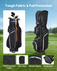 <span class=keywords><strong>Sac</strong></span> de golf haute performance gris et noir avec 14 compartiments, tissu imperméable de qualité supérieure, <span class=keywords><strong>sac</strong></span> de transport complet <span class=keywords><strong>pour</strong></span> <span class=keywords><strong>chariot</strong></span> de golf - Product Image 4