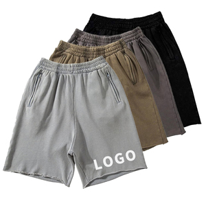 Pantalones Cortos Casuales de Verano para Hombre, de Felpa Francesa, Algodón, Estilo Vintage Desgastado, Lavado Ácido, Borde Crudo, Ropa Urbana, Secado Rápido, Transpirables, Ecológicos - Product Image 4