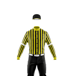 Custom Yellow Black Striped Baseball Uniform Full Sleeve Mandarin Collar Breathable 100% Cotton Unisex <b>Soccer</b> Apparel Adult Size - Product Image 4