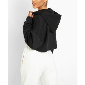 Sweat à capuche streetwear avec logo personnalisé pour femmes pull-over à épaules tombantes sweat-shirt à capuche surdimensionné décontracté de haute qualité pour dames - Product Image 2