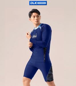 กางเกงว่ายน้ำผู้ชายผ้าไนลอนผสมสแปนเด็กซ์ แห้งเร็ว กันน้ำ ป้องกันรังสียูวี ลายเรขาคณิต คุณภาพสูง รองรับ OEM จาก DLK - Product Image 6