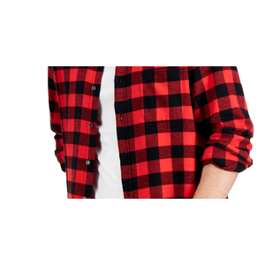 Camicia in Flanella a Quadri Rossa XX-Large da Uomo, Vestibilità Regolare, Collo alla Coreana, 100% Cotone Antipiega, Fornitura ODM - Product Image 3