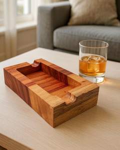 Cenicero Redondo de Madera Maciza |   Accesorio para Fumar Hecho a Mano en Madera para el Hogar, la Oficina y el Hotel - Product Image 3