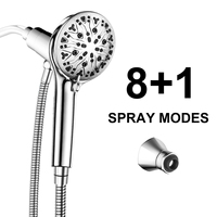 Système de douche magnétique chromé en gros avec douchette purifiante 8+1 modes et kit de douche pluie corps entier 12 pouces à 3 réglages