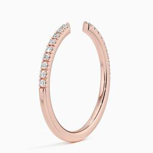 Anillo de Diamantes AURALUXURIA Sia con Media Cobertura, 1/8 Ct Tw en Oro Rosa de 14K, Anillo de Lujo para Mujer, Certificado IGI - Product Image 4