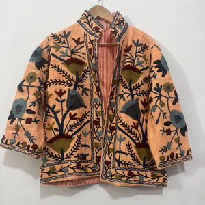 Suzani Embroidered Jacket, Boho Handmade Jacket, Vintage <b>Coat</b>, Tribal Clothing, Cotton Jacket, Boutique Fashion - Product Image 1