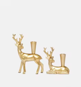 Candelabros de Reno dorados de lujo modernos, Navidad decorativo de centro de mesa, amplio rango de uso, Diseño Artesanal para el hogar - Product Image 1