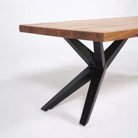 Table basse en bois naturel avec pieds en métal-Helix