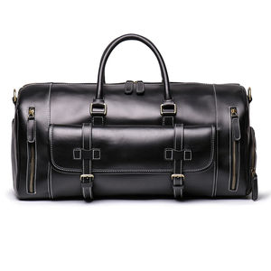 กระเป๋าทรงดัฟเฟิลหนังแท้แบบกำหนดเองกันน้ำมีซิปปิดใช้ซ้ำได้สำหรับสุดสัปดาห์กีฬายิม - Product Image 2