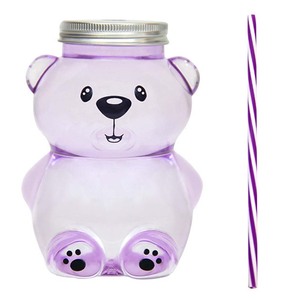 CASAMAX WL AD-0526 Botella de Plástico con Forma de Oso para Bebidas, 380 ml, para Niños, Viajes, Premium, Creativa, Moderna y Colorida - Product Image 5