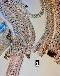 Custom Gold Plated Cuban <b>Link</b> Moissanite <b>Chain</b> Pass Diamond Tester Round Brilliant Cut 925 Silver Fine <b>Bracelet</b> Jewelry - Product Image 1