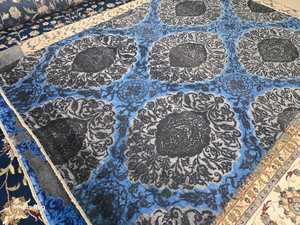 คุณภาพสูงดีไซน์ทันสมัย5x7ขนแกะสีฟ้าถักมือพรมเปอร์เซียพรมผ้าฝ้ายขนสั้นๆซักได้เป็นมิตรกับสัตว์เลี้ยงสำหรับห้องนั่งเล่น - Product Image 3