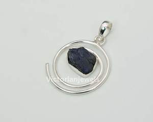 จี้หินวันเกิดสีเงินสเตอริง925พร้อมตัวเรือนแทนซาไนต์สีฟ้าสำหรับฝังจี้และเครื่องรางอย่างดี - Product Image 3