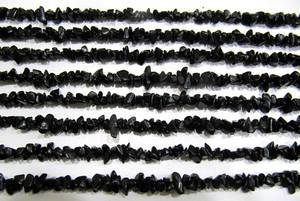 Pepita sin cortar de grava de cuarzo negro, hebra de cuentas de 4mm a 6mm, 35 pulgadas de largo para la fabricación de joyas, cuentas de piedra de Color negro sin cortar - Product Image 3