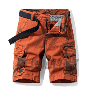 Pantalones Cortos Cargo de Camuflaje para Hombre BLOODLINE, Cintura Media, Transpirables, Estilo Ropa de Trabajo, con Bolsillos - Product Image 1
