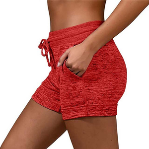 100% algodón Material personalizado transpirable cordón pantalones cortos Venta caliente pantalones cortos de mujer señoras deportes correr Fitness pantalones cortos - Product Image 3