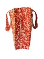 Sac fourre-tout à bandoulière matelassé en coton 100% imprimé à la main avec des motifs floraux rouges pour femmes, accessoires de mode