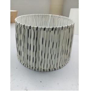 Pantalla de lámpara de plástico de tela TC de lona blanca azul de moda para lámparas colgantes E 27 anillo superior anillo inferior-para cubiertas de luz - Product Image 1