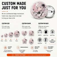 Maßgefertigte Anime-Stil Blechbutton-Anstecker mit Logo-Artwork für Fan-Merchandise Großhandel