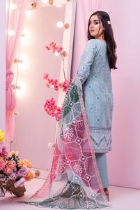 Salwar-traje de diseño de kameez, vestido de moda indio paquistaní, cuello bordado, estampado, colección de césped, Kurti - Product Image 5