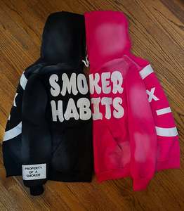 Sudadera con capucha unisex de algodón polar de alta calidad, con cremallera, estilo urbano, ecológica, con efecto desgastado por el sol, bordado y parche de desgaste, venta al por mayor y personalizada - Product Image 5