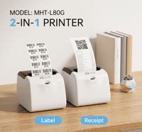 Impresora de Etiquetas Térmicas MHT-L80G de Fábrica Directa B2B OEM de 3 Pulgadas, 203DPI, 80mm, Impresora de Códigos de Barras, 150mm/s, 2 en 1, USB de Escritorio, para Recibos POS