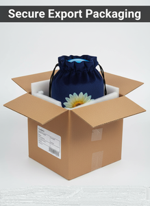 Urna Funeraria para Adultos Estilo Europeo Color Azul Cielo con Diseño de Girasol, Acabado Pulido, Metal/Aluminio Ecológico, Hecho a Mano en India - Product Image 2