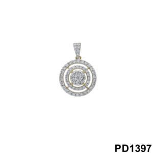 Un éblouissant pendentif rond en or 14K entouré d'un diamant étincelant de 0,6CTW pour un attrait élégant et intemporel - Product Image 3