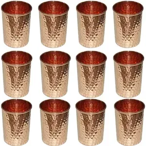 Vidrio de cobre con acabado pulido tradicional con estilo simple, ideal para beber agua saludable y uso en la cocina del proveedor indio - Product Image 4
