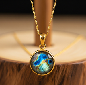 Luxe 925 Sterling Silver Dainty Chaîne Bohème Labradorite Forme Pendentif Lunette Réglage Guérison Cristal Mode Pendentifs pour - Product Image 2