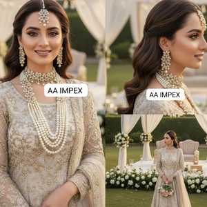 100% conjuntos de joyería de moda de boda y compromiso de circón de alta calidad chapado en oro de 18 quilates pendientes de collar de estilo modesto para mujer - Product Image 3