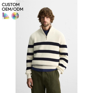 เสื้อไหมพรมถักลายแจ็คการ์ดสำหรับผู้ชาย บริการ OEM ODM ระบายอากาศ แห้งเร็ว กันยับ ผ้าฝ้าย สวมใส่สบาย - Product Image 1