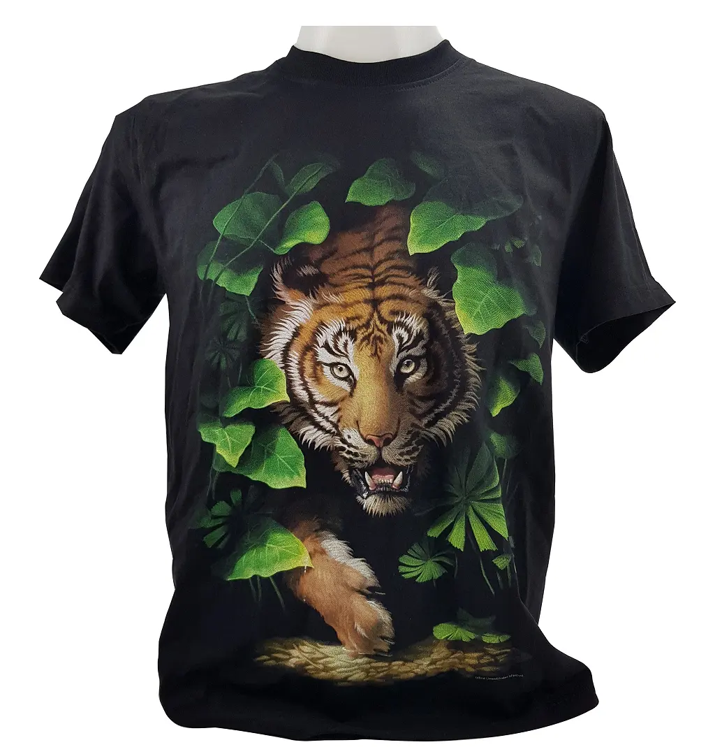 タイガーTシャツLサイズOEMカスタムTシャツ綿100% プレミアム品質カジュアルスタイルオリジナルグラフィックデザインシルクスクリーン印刷