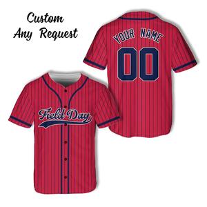 Maillot de baseball personnalisé à rayures sublimées, boutons complets, manches courtes, uniforme d'équipe pour jeunes, chemise de sport personnalisée pour les joueurs - Product Image 4