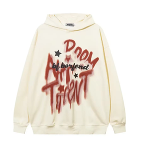 Sudadera con Capucha de Invierno de Algodón 100% Teñido Liso con Estampado de Alta Definición y Bordado, Estilo Última Moda, Térmica, Oversize, con Bolsillo Canguro para Hombre y Mujer - Product Image 4