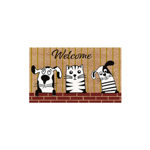 Respaldo de PVC resistente para áreas de alfombrilla de puerta de fibra de coco longevidad para entrada del Hogar, pasillo, sala de estar, felpudo indio en relieve de PVC - Product Image 1