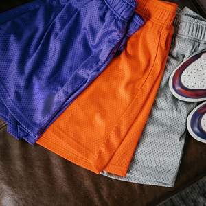 Oem Logo High Quality Mesh Shorts Men Solid Casual Basketball Double <b>Layer</b> Beach 240gsm Breathable Quick Dry Summer Black - Product Image 4