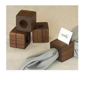 Brownnie <b>Wood</b> Napkin <b>Ring</b> Holder <b>for</b> Dining Kitchen Parties Weddings Bedroom Bathroom Outdoor Table Design Area Tissue Boxes - Product Image 2