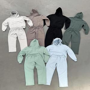 Diseñe su propia sudadera Pantalones de chándal Chándal Invierno Fleece Sudadera con capucha Otoño Invierno Piezas Conjunto - Product Image 2