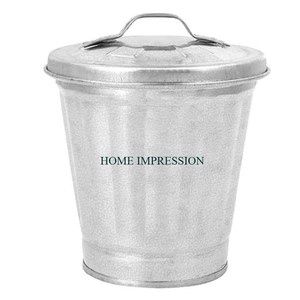 Traditional Industrial Galvanized Trash <b>Bin</b> Highest Quality Indoor Outdoor Farmhouse Garbage Storage Waste <b>Bin</b> - Product Image 3