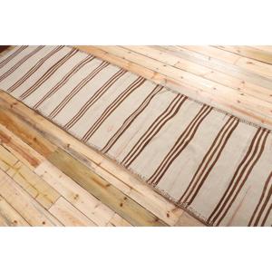 พรมขนาด 2.9x10.7 ฟุต, พรมแบบรันเนอร์สไตล์ตุรกี, พรมคิลิมสีน้ำตาลลายอิคัต - Product Image 4