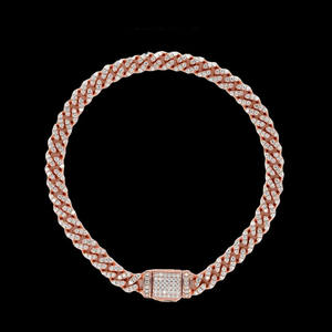 Cadena de Moda Hip Hop con Diamantes Moissanite, Brazalete de Plata 925, Cadena Cubana de Oro Blanco Personalizada Unisex de 20g - Product Image 1