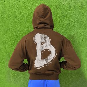 เสื้อฮู้ดดี้แขนยาวสำหรับผู้ชาย OEM คุณภาพสูง ผ้าฝ้ายฟลีซ 100% เป็นมิตรกับสิ่งแวดล้อม ปักลาย ซิปหน้า มีตัวเลือกแบบสั่งทำพิเศษ - Product Image 6