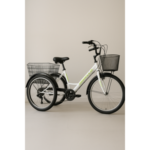 Dorello 2690 Modelo 26 Rim Cargo Bike Bicicleta de 3 ruedas blanca para el mercado - Product Image 1