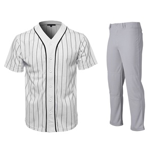 Ensemble uniforme de baseball pour hommes sur mesure OEM, respirant, coupe-vent, en polyester/coton, vêtements de sport, impression par sublimation personnalisée - Product Image 2