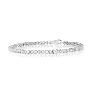 Bracelet tennis en diamant rond serti à griffes, design luxueux en forme de cœur - Product Image 2