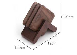 Ensemble de sous-verres en bois antidérapants réutilisables pour la maison, le bureau, le bar, le café, le thé, le vin, la protection de la table, design moderne - Product Image 3