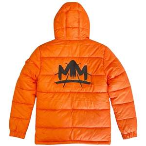 Chaqueta Acolchada Naranja para Hombre, con Capucha, Acolchada, para Invierno, con Cierre de Cremallera, Ligera, Aislada, Informal - Product Image 2