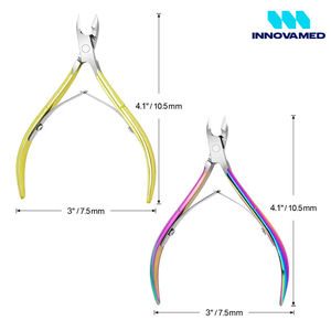 Pince à cuticules en acier inoxydable à mâchoires affûtées, avec poignée antidérapante de différentes formes, pour l'élimination des cuticules mortes, type Staleks. - Product Image 2